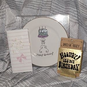 Birthday Lot~Happy Birthday 8" Plate, Cozy & Card